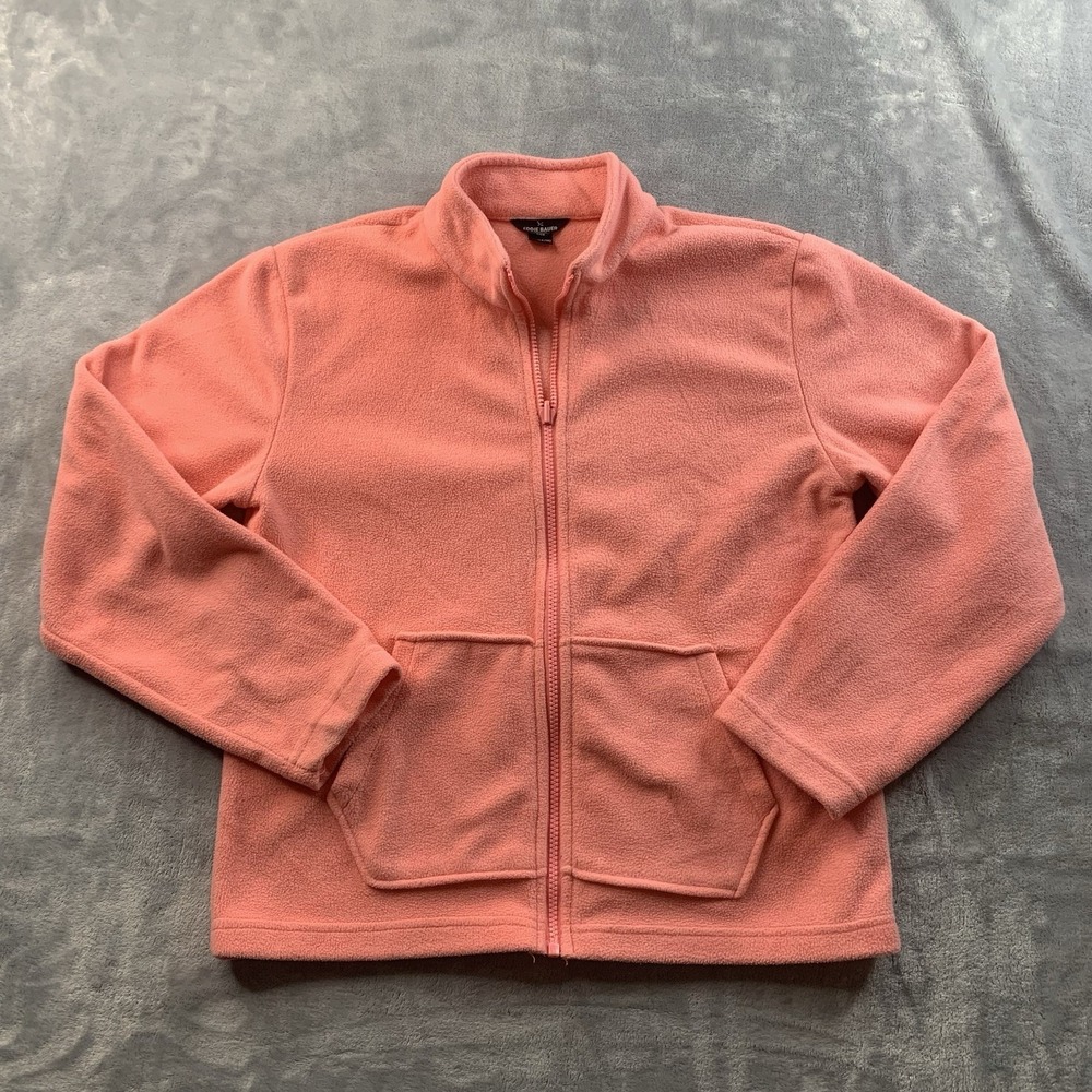 Eddie Bauer Kids Large 14-16 Fleece Jacket Pink Full Zip Girls Youth Sweatshirt